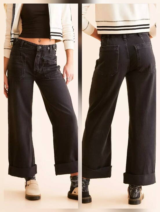 Free People Denim - Free People We The Free Palmer Cuffed Baggy Jean Cotton Relaxed Wide-Leg